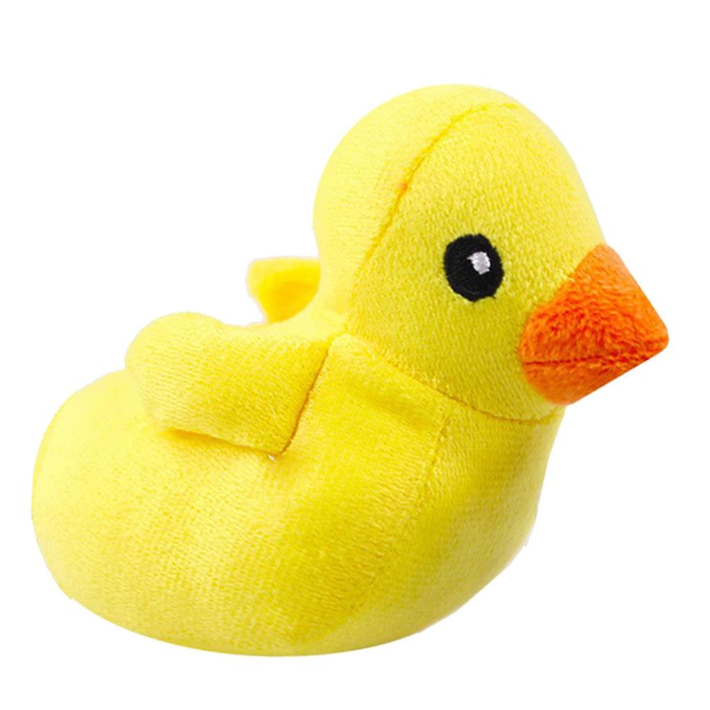 Squeaky Plush Dog Toy Little Yellow Duck Shaped Bite Resistant Teeth Grinding Relieve Boredom