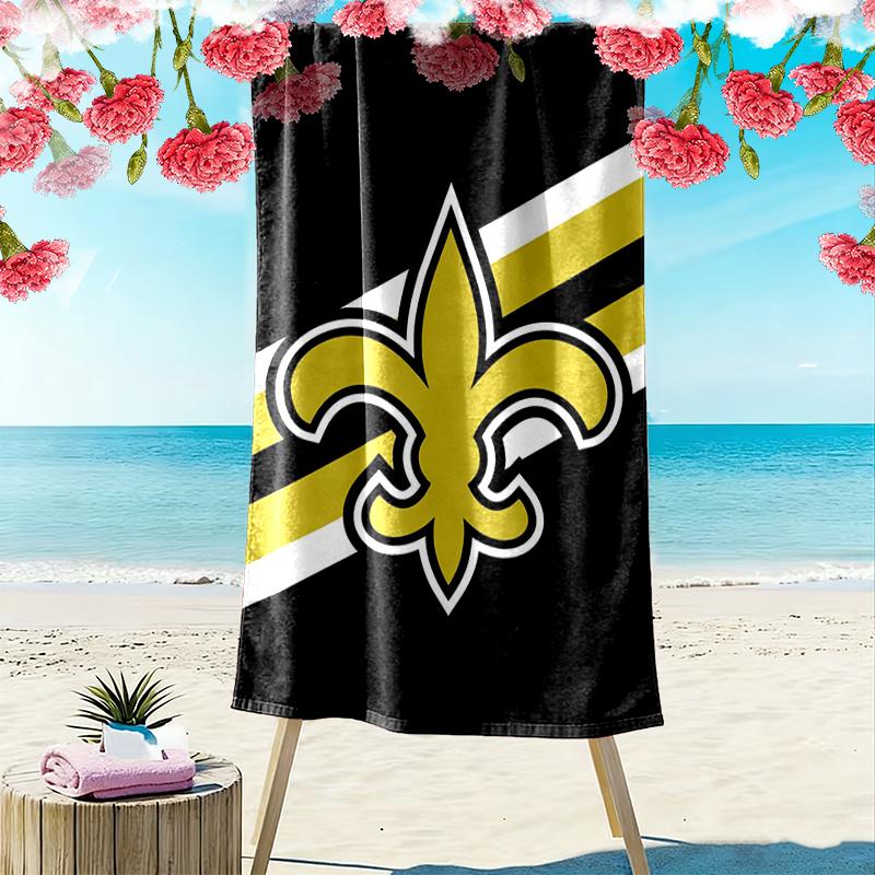 New Orleans Saints Print Beach Towel, Large Soft Quick Dry Towel for Beach Camping Swimming