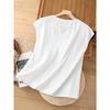 Womens Casual Fashion Sleeveless Linen Cotton Blouse Shirt