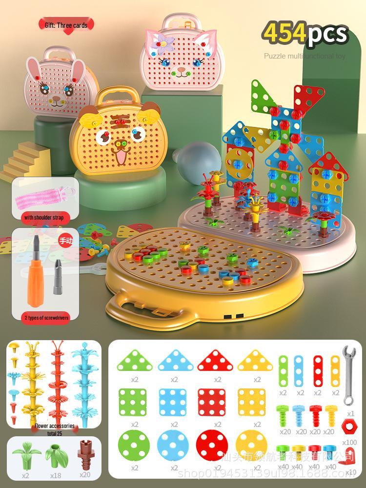 2025 Children's Educational Screw Assembly Toy with Electric Drill: Intelligence Disassembly Toolbox for Boys and Girls