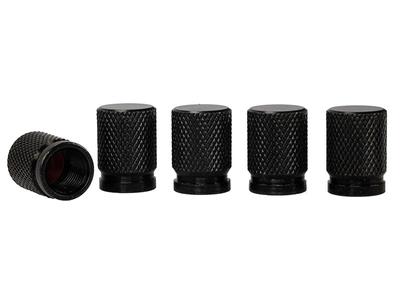 Valve Caps, Aluminum, 5 Pcs, Black