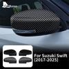 Carbon Fiber Style Car Rearview Mirror ABS Cover For Suzuki SWIFT 2017 2018      2024 2025 2026 Accessories