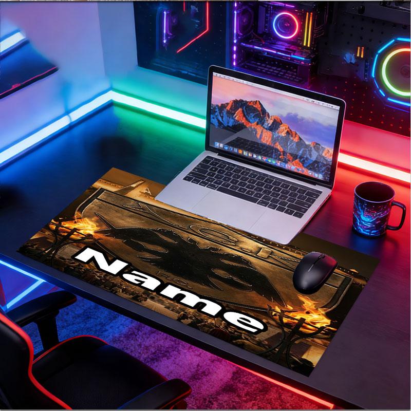 Custom Name Personalized AEK Athens FC Pattern Mousepad, Laptop PC Desk Mat, Decorative Desk Mat for Home Keyboard Pad Gift