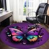 1pc Butterfly Design Chair Carpet for Office, Round Polyester Mat, Indoor Decor for Office, Easycare Fabric, Washable Non-slip Area Carpet