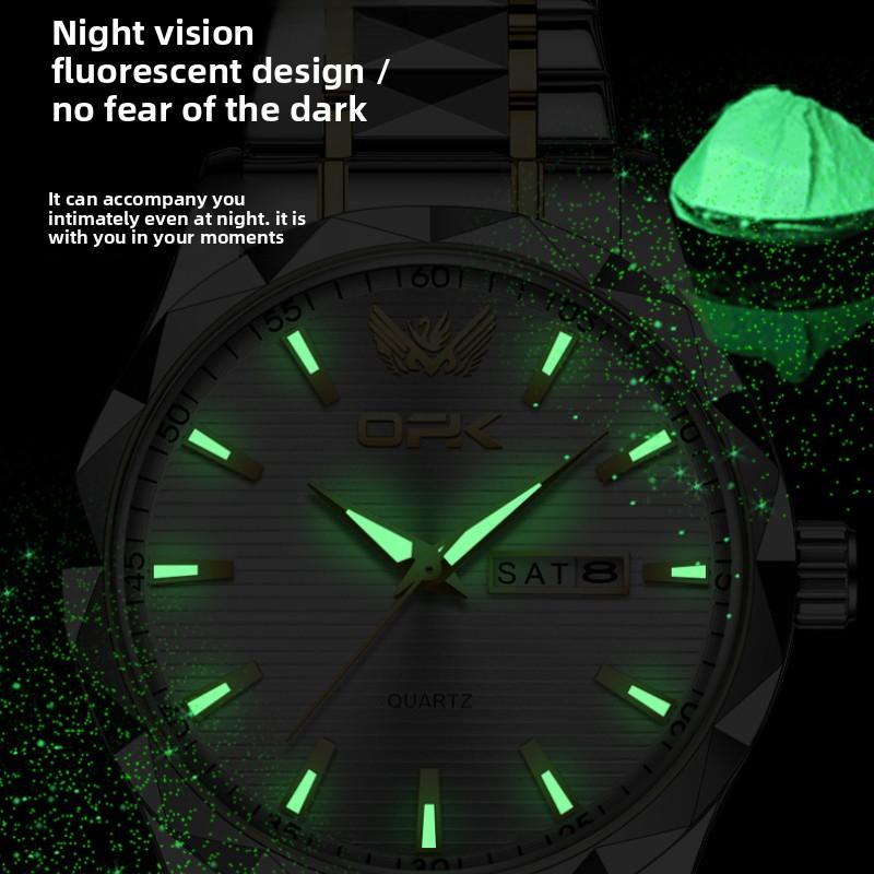 OPK Brand Double Calendar Men's Watch Trend Quartz Watch