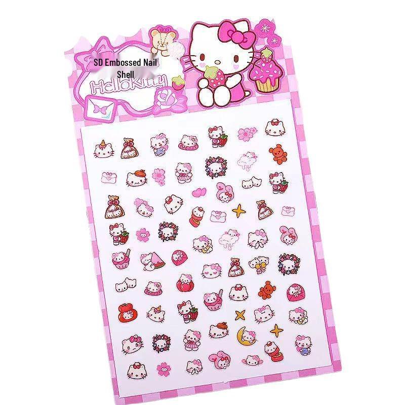Luminous 5D Nail Stickers: Princess Cartoon Glow for Little Girls