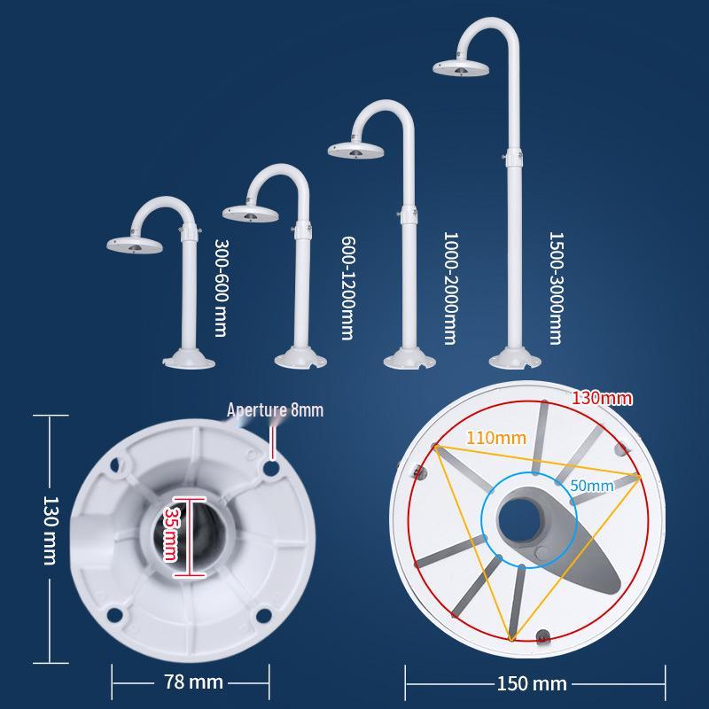 35mm U-shaped Dome Camera Ceiling Mount, Telescopic Aluminum Alloy for Hikvision/Dahua Panoramic Surveillance Cameras