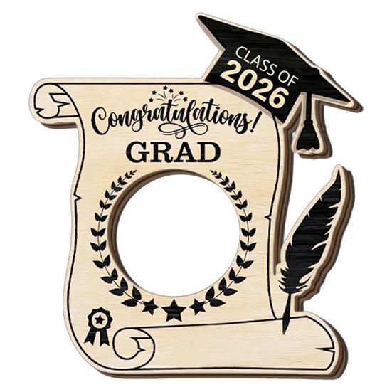 Graduation Memorial Wooden Photo Frame Class of 2026 Solid Wood