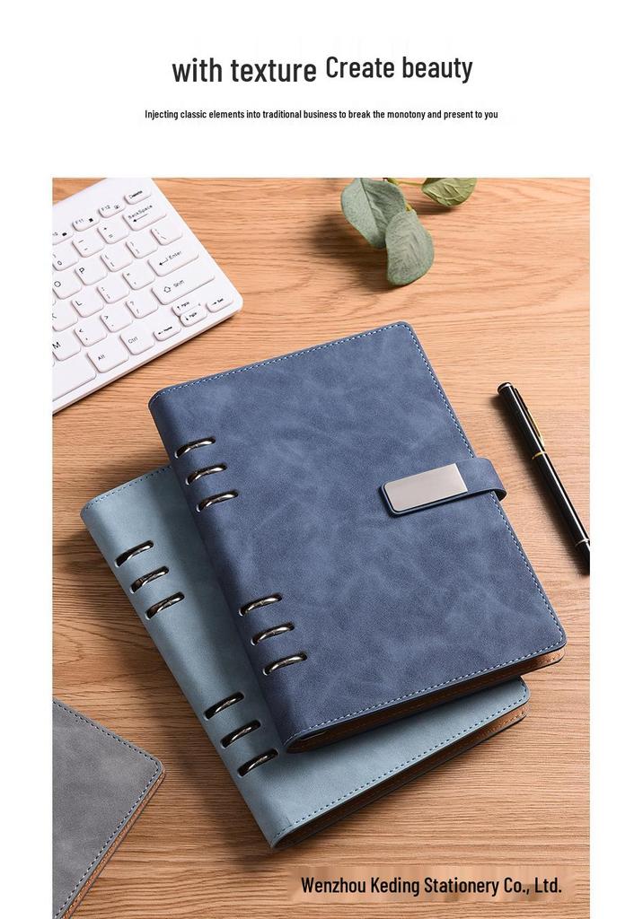 Caiet cu inele format A5 cu blocnotes detașabil personalizabil - Jurnal de birou pentru afaceri