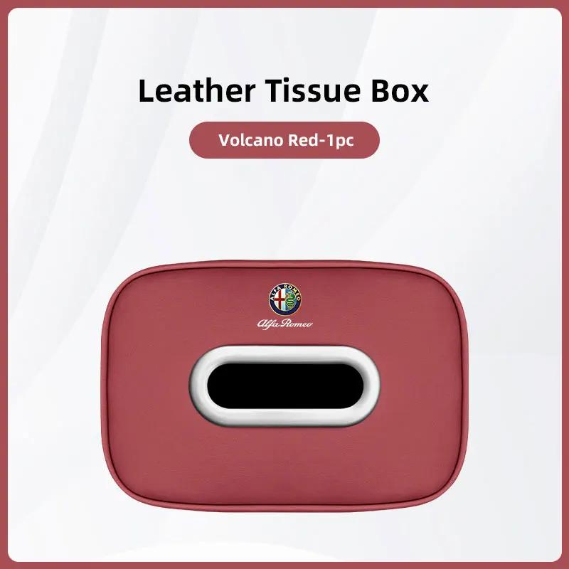 Car Stickers For Alfa Romeo Car Tissue Box Holder Leather Car Armrest Napkin Case Sun Visor Backseat Bag For Alfa Romeo 4C 159 1
