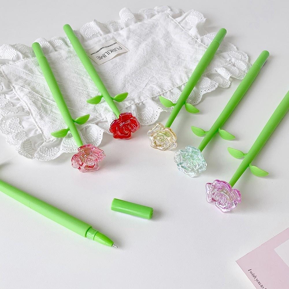 Quick-dry Rose Gel Pen Simulation Flower Writing Pen Multifunctional Ballpoint Pen  Gift