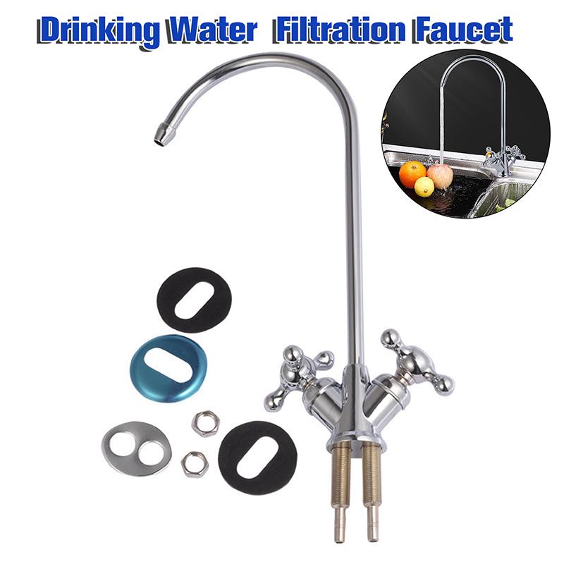 Rotatable Sink Faucet Connect Reverse Osmosis Faucet 1/4 Inch Tainless Steel Kitchen Water Faucet 2Heads Drinking Tool