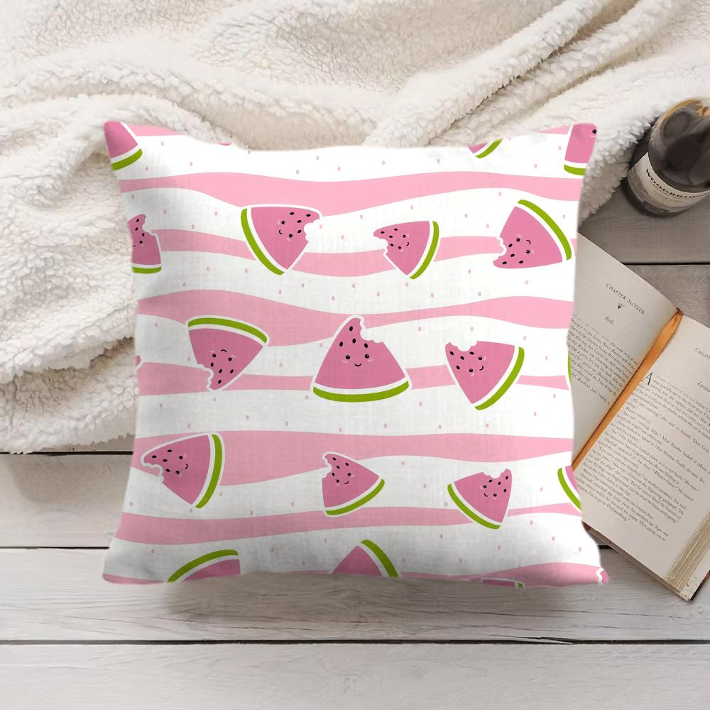 Watermelon Cushion Cover Soft Short Plush Pillow Cover Smooth Cozy Texture Aesthetic Cushion Case Home Decor