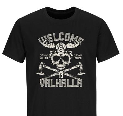 T-shirt da uomo vichinga "Ci vediamo nel Valhalla" T-shirt vichinga nordica con teschio
