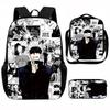 Set Zaino Scolastico Cartone Animato Anime Bambini Leggero Ergonomico Borsa a Spalla Doppia Con Portapranzo Astuccio Tessuto Oxford