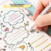 6Pcs/Set Art Drawing Doodling Stationery Flower Line Shape Highlighter Pen School Office Supplies Roller Tip Curve Liner Marker