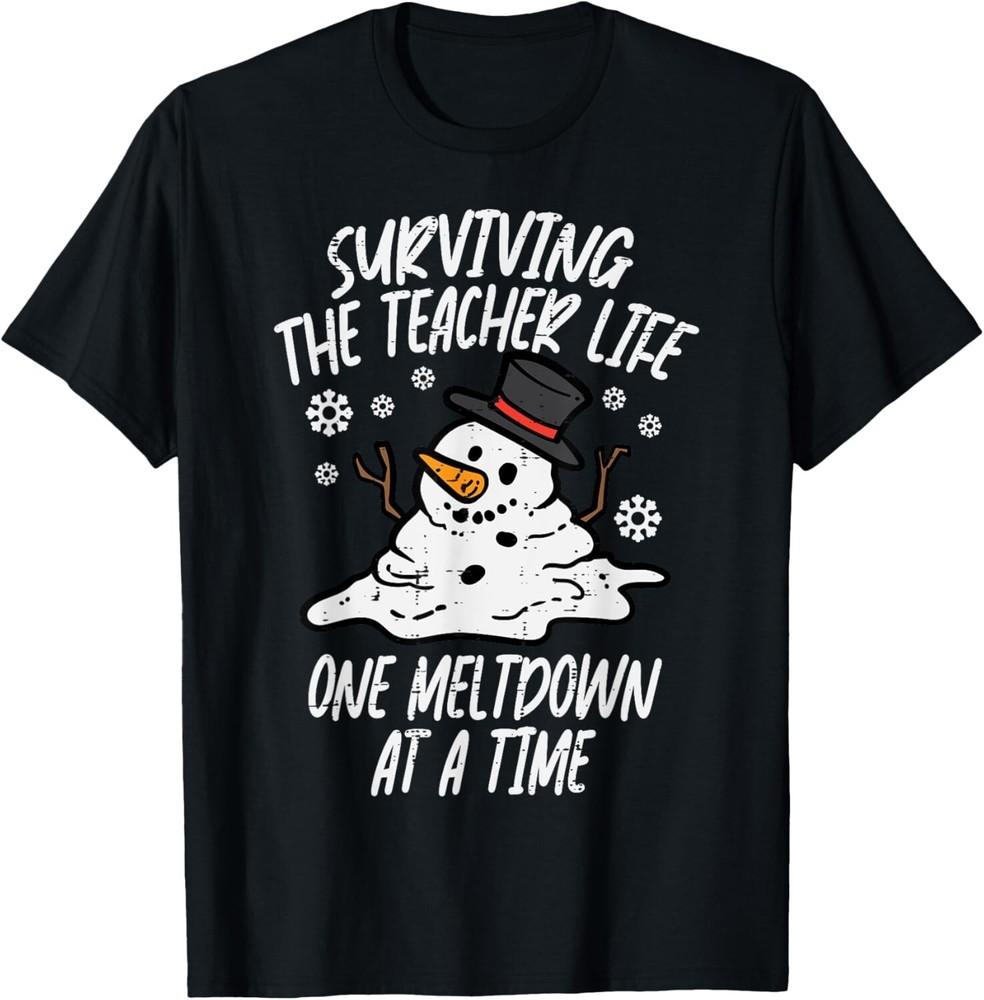 

Christmas Surviving Teacher Life Meltdown Xmas Women Men T-Shirt L