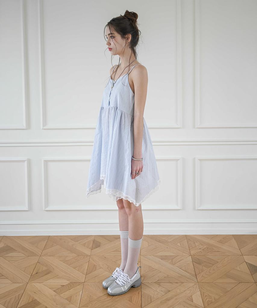 Cool Kitten Airy Asymmetrical Hem Slip Dress 2 Colors
