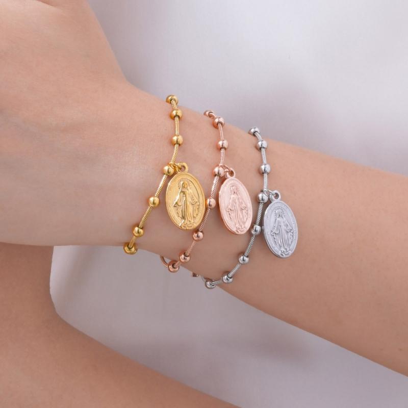 Stylish Rosary Beaded Bracelet Vintage Charm Bracelet Suitable for Women Featuring Vintage Minimalist Snake Chain