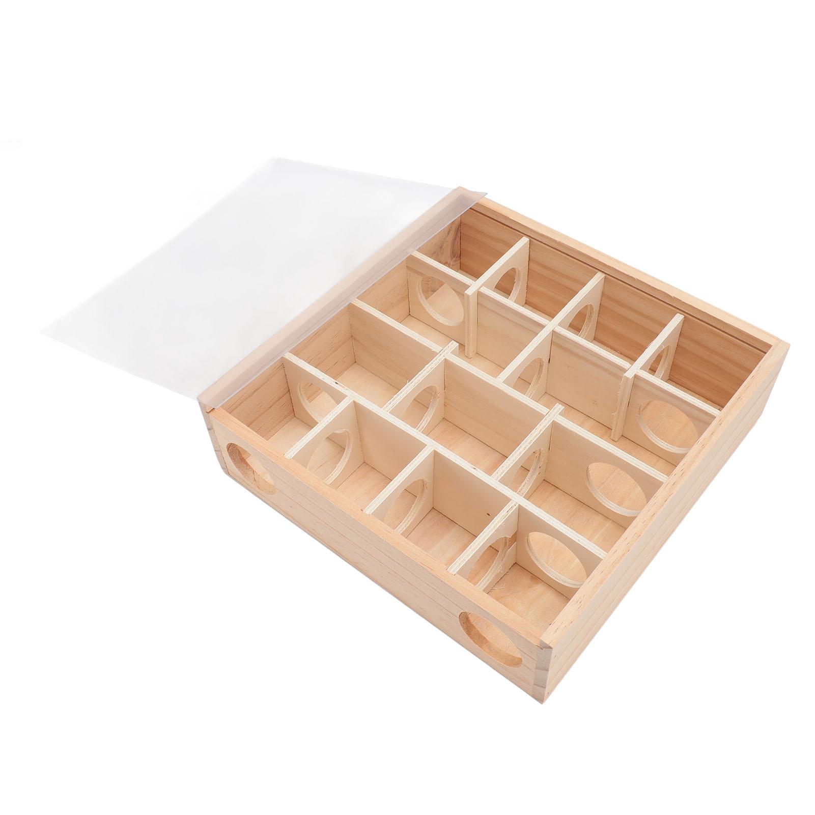 

Деревянный лабиринт-тоннель для хомяка с крышкой, интерактивный домик-тоннель для хомяка, игрушки для исследования для хомяков, мышей, маленьких песчанок