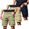 Men's Cargo Shorts 3-Pack with 6 Pockets, Button and Elastic Waist
