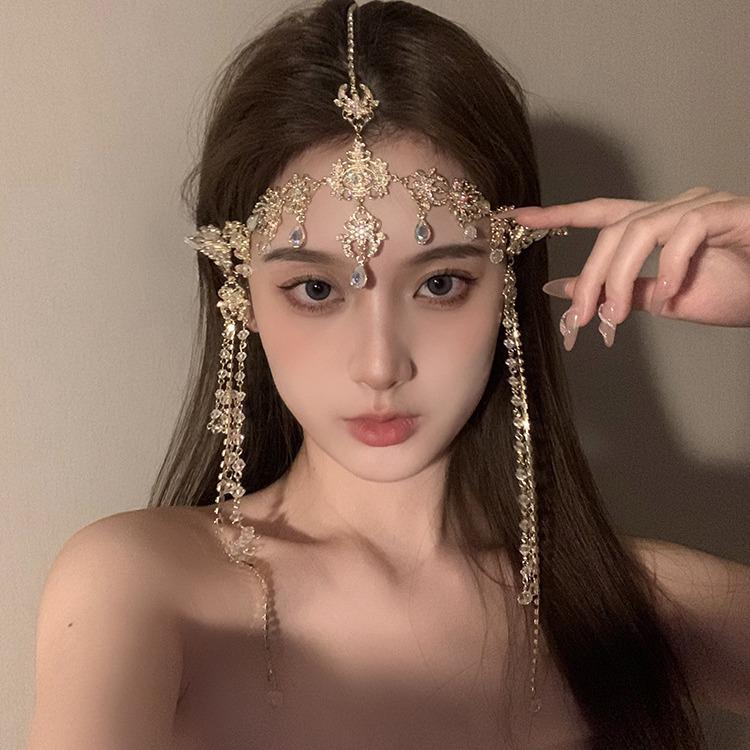 Bohemian Princess Tassel Forehead Pendant - Exotic Ethnic Style Hair Accessory