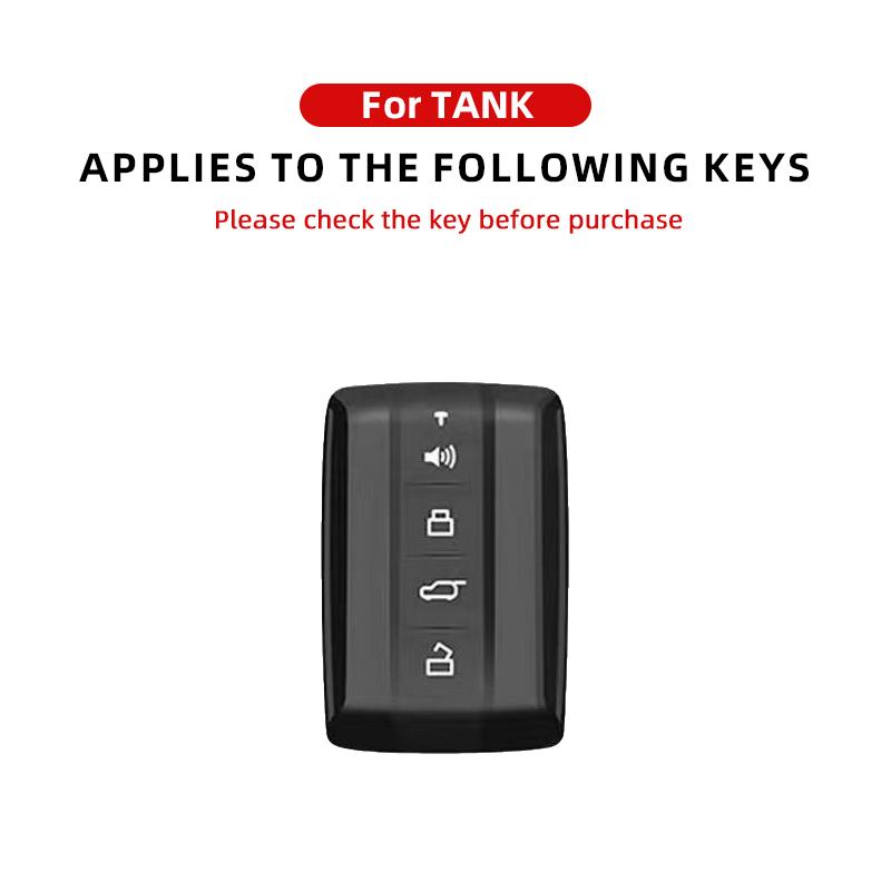 Auto Zinc Alloy Genuine Leather Key Fob Cover Mount Case Fit For Wey Tank 300 Tank 500 Auto Key Fob Protective Housing Interior Accessories Auto