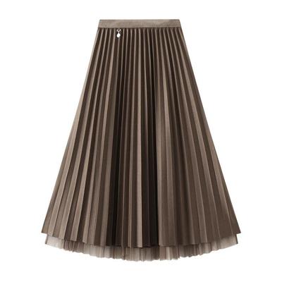 Podzimní a zimní dámská sukně Oboustranná skládaná sukně Saree Polosukně velká velikost A-line na zakrytí žaludku Polosukně