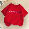 Heart Graphic Print Children Tshirts Summer Casual Fashion Kawaii Girls Colorful Tops Kids ONeck Short Sleeve Tshirts