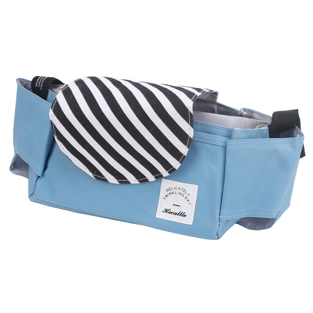 Universal Stroller Organizer with Cup Holders Polyester Waterproof Stroller Storage Bag Attachment for Phone