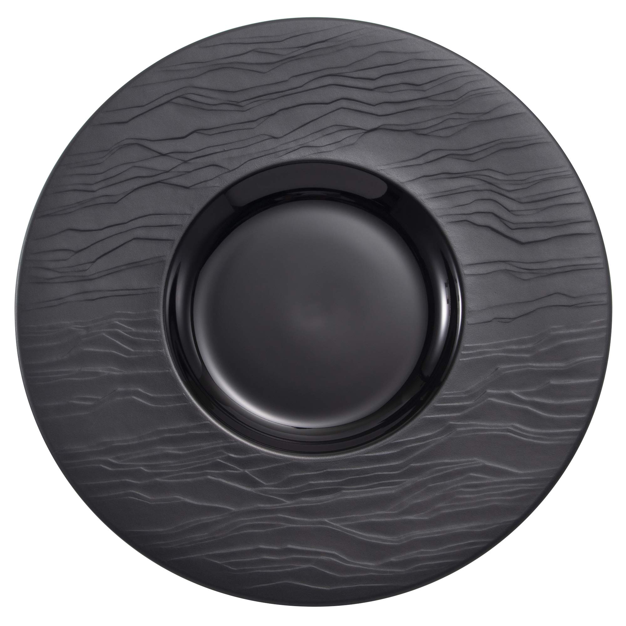 

NARUMI Stone-grain Black Matte Bright Plate, 27cm, Stylish, Wide Rim, Microwave-safe, Dishwasher-safe, 58045-0C5527