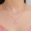 LIKGREAT Trendy Lotus Layer Necklace Stainless Steel Double Neckchain Buddhist Meditation Yoga Mala Spiritual Jewelry Gift