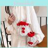 Minimally Woven Crossbody Bag With Flower Appearance And Drawstring Design For Daily Use