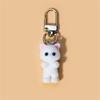1pcs Sweet 3D Flocking Kitten Keychain Cat Couple Mobile Phone Pendant Car Keyring Earphone Backpack Charms Bag Decor