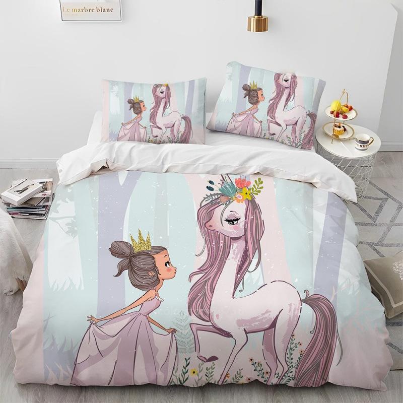 Girls Ballet Dance Duvet Cover Three-Piece Bedding 3D Printed Sheet Quilt Cover Pillowcase