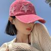 Retro Hole Baseball Cap for Women In Spring and Summer, Featuring a Small Face and a Pink Duckbill Cap with a Wide Brim