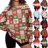 Women's Trendy Christmas Graphic Crewneck Sweatshirt Lightweight Casual Pullover Top for Holiday
