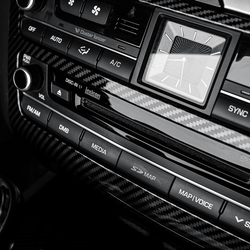 Car Tuning Carbon Fiber ABS Air conditioning Switch Adjustment Frame Cover Trim Accessories For Genesis G80 DH 2015-2020 LHD