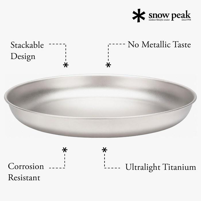 Snow Peak Trek Titanium Plate STW-002T Titanium Plate, Silver, One Size