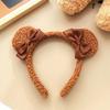 Princess Bear Bow Headband - Cute Lambswool Hair Accessory with Bear Ears for Adults, Japanese/Korean Style.