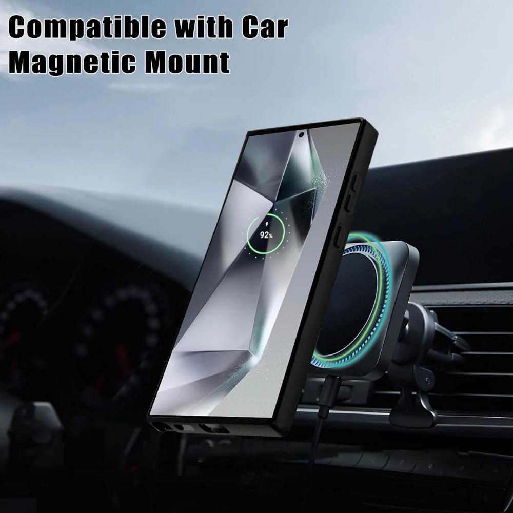360° Schutz Magsafe Hülle für Samsung Galaxy S24 S23 S22 Ultra Plus FE Doppelseitige Weiche Silikon Klare Magnetische Hülle