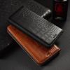 Crocodile Genuine Leather Flip Case for Meizu Note 15 16 16S 16T 16TH 16XS 17 18 18S 18X 20 21 Lite Pro Phone Wallet Cover Cases