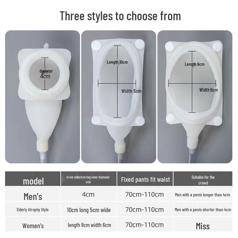 Silicone Urine Collector for Men and Women - Bedridden and Elderly Incontinence Urinal Bag