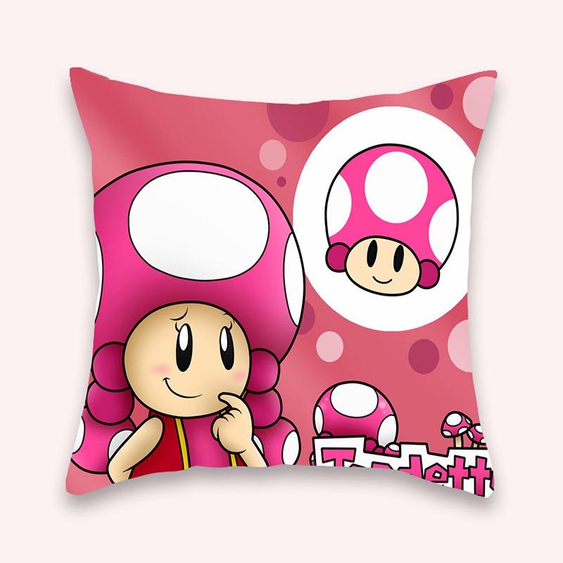 Super Mario Pillow Cover Mario-themed Short Plush Cushion Cover For Car Living Room Décor 45*45cm
