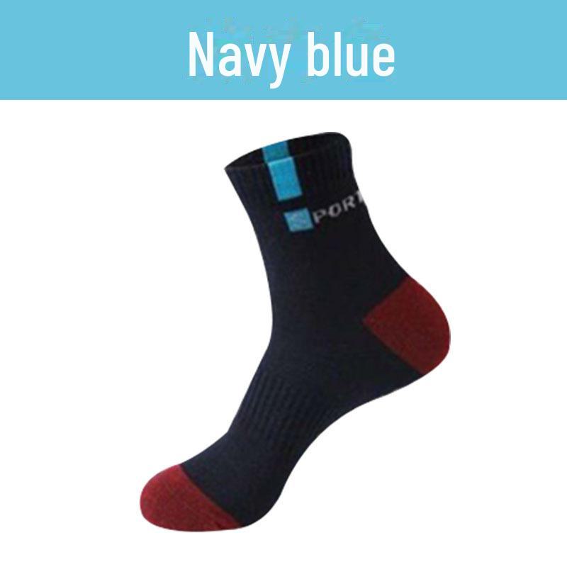 

Мужские спортивные хлопковые носки средней длины — дезодорирующие, впитывающие пот, дышащие, в стиле баскетбола на все времена года