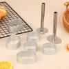 Stainless Steel Pulburon Molder With Pusher Cake Decorating Tools Diy Cake Mousse Pastry Ring Mold Cooking Rings Baking Tools