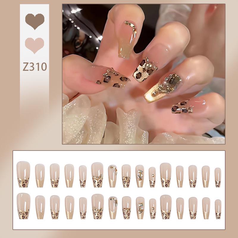 

Осенне-зимний флеш-нейл-арт - Высококлассные наклейки с леопардовым принтом «Французский закат» Glue Kit