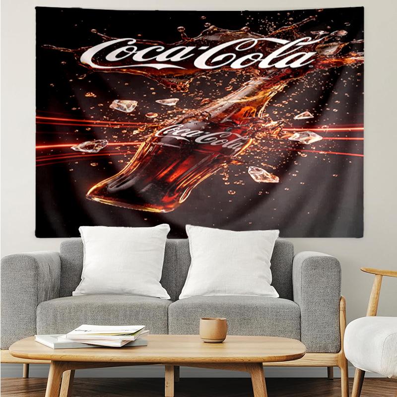 1PC Coca-cola Artwork Design Tapestry, Unique Design Tapestry, Suitable for Bedroom,Livingroom, Playroom,Heartwarming Holiday Gifts