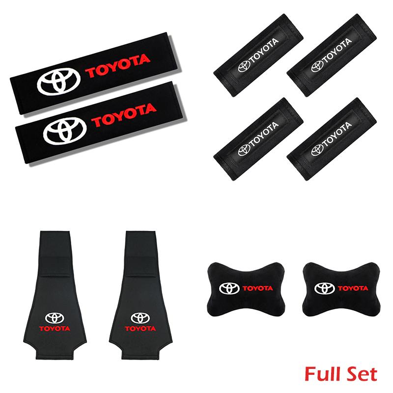AVD4    Car exterior annual inspection stickers For Toyota Car Set Car Head Neck Rest Pillow Auto Seat belt Pads Headrest cover
