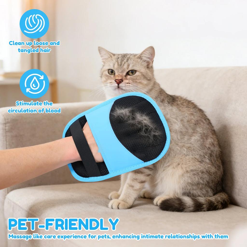 2Pcs Pet Hair Removal Gloves Electrostatic Double Sided Carpet Hair Removal Tool Deshedding Brush Glove Pet Supplies for Dog Cat